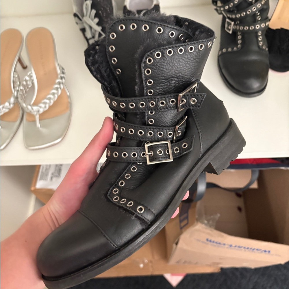 Black Leather Ankle Boots Jimmy Choo